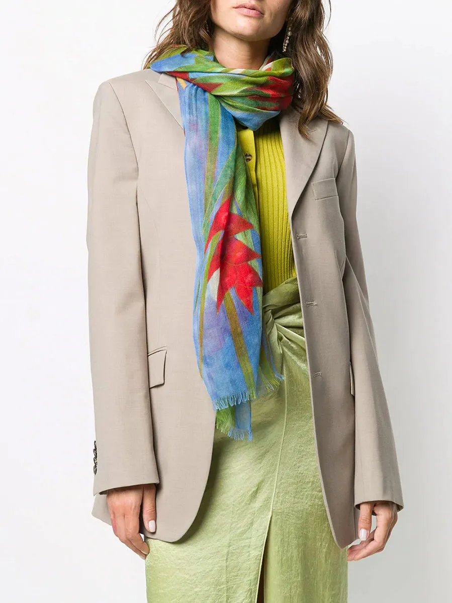 Floral Print Cashmere Scarf