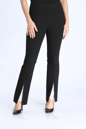 Front Split & Lace Insert Long Pants