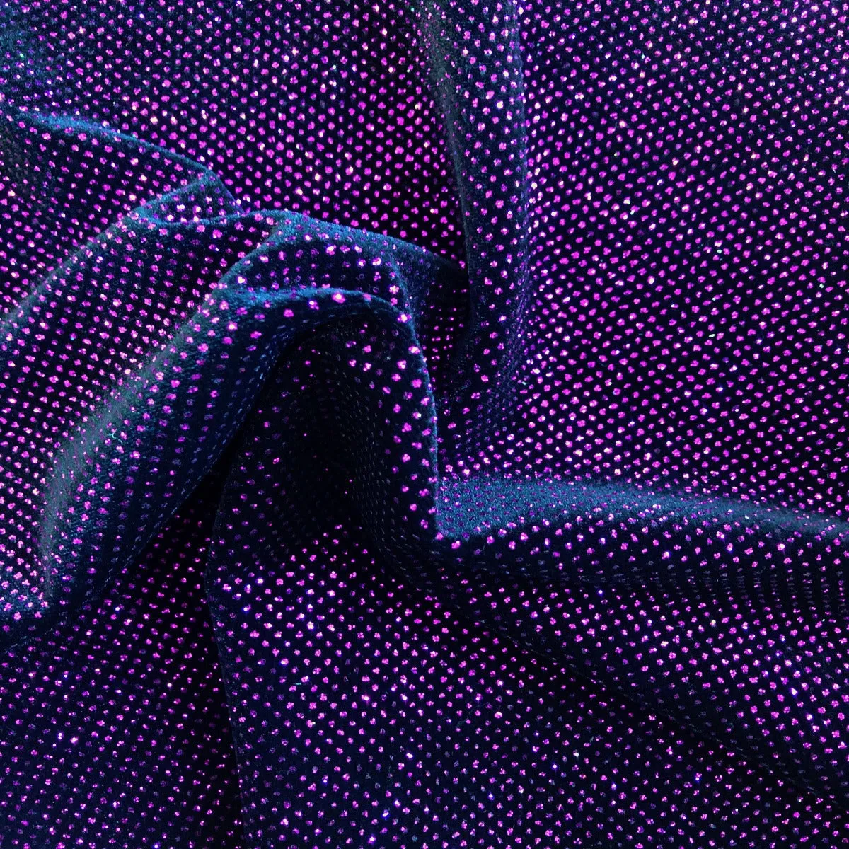 Fuchsia Sparkle Glitter Lurex Stretch Velvet Fabric