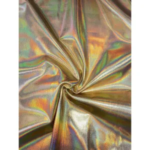 Gold Opal Holographic Nylon Spandex Fabric by-the-yard