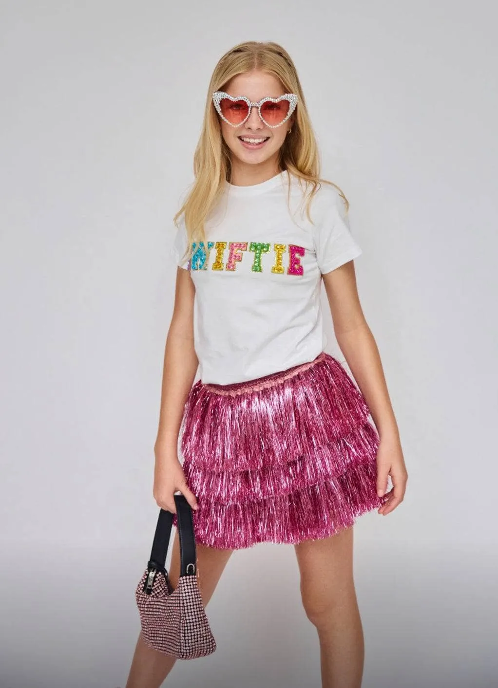 Hot Pink Shimmer Tinsel Party Skirt