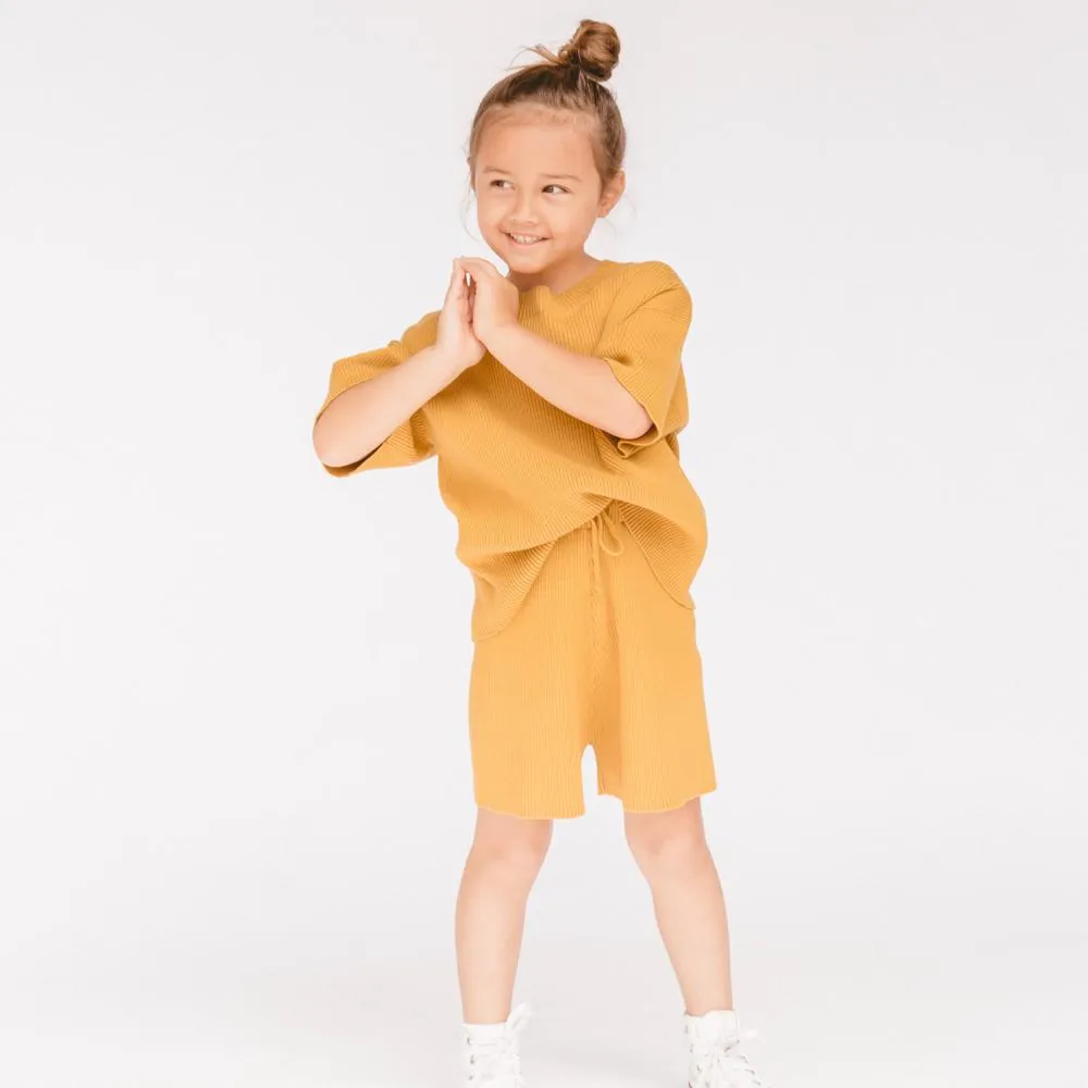 Kids Mini Summer Knit Set - Mustard