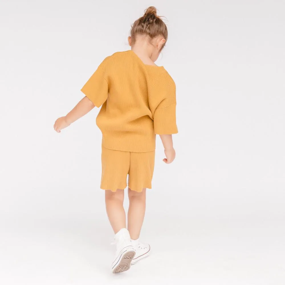 Kids Mini Summer Knit Set - Mustard