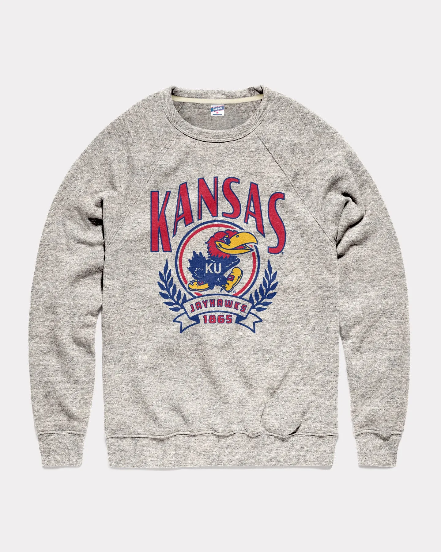 KU Jayhawks Founders Laurel Athletic Grey Crewneck