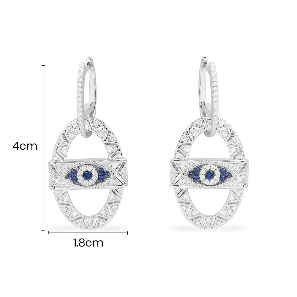 Lucky Eye Maille Marine Earrings - White Silver