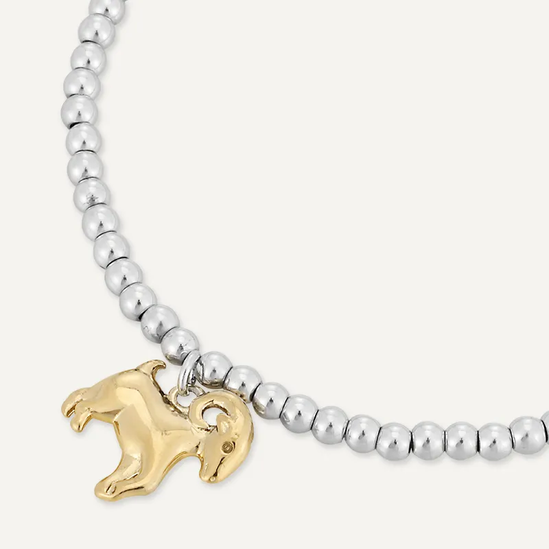 Memories: "YEAR OF THE GOAT" | Goat Bracelet | White Gold & 18K Gold-Plated