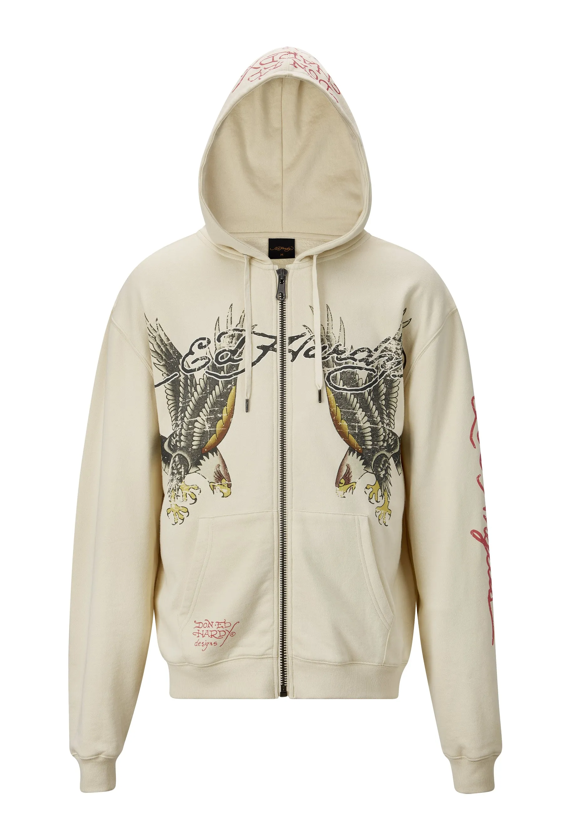 Mens Golden-Eagle Graphic Zip Hoodie - White