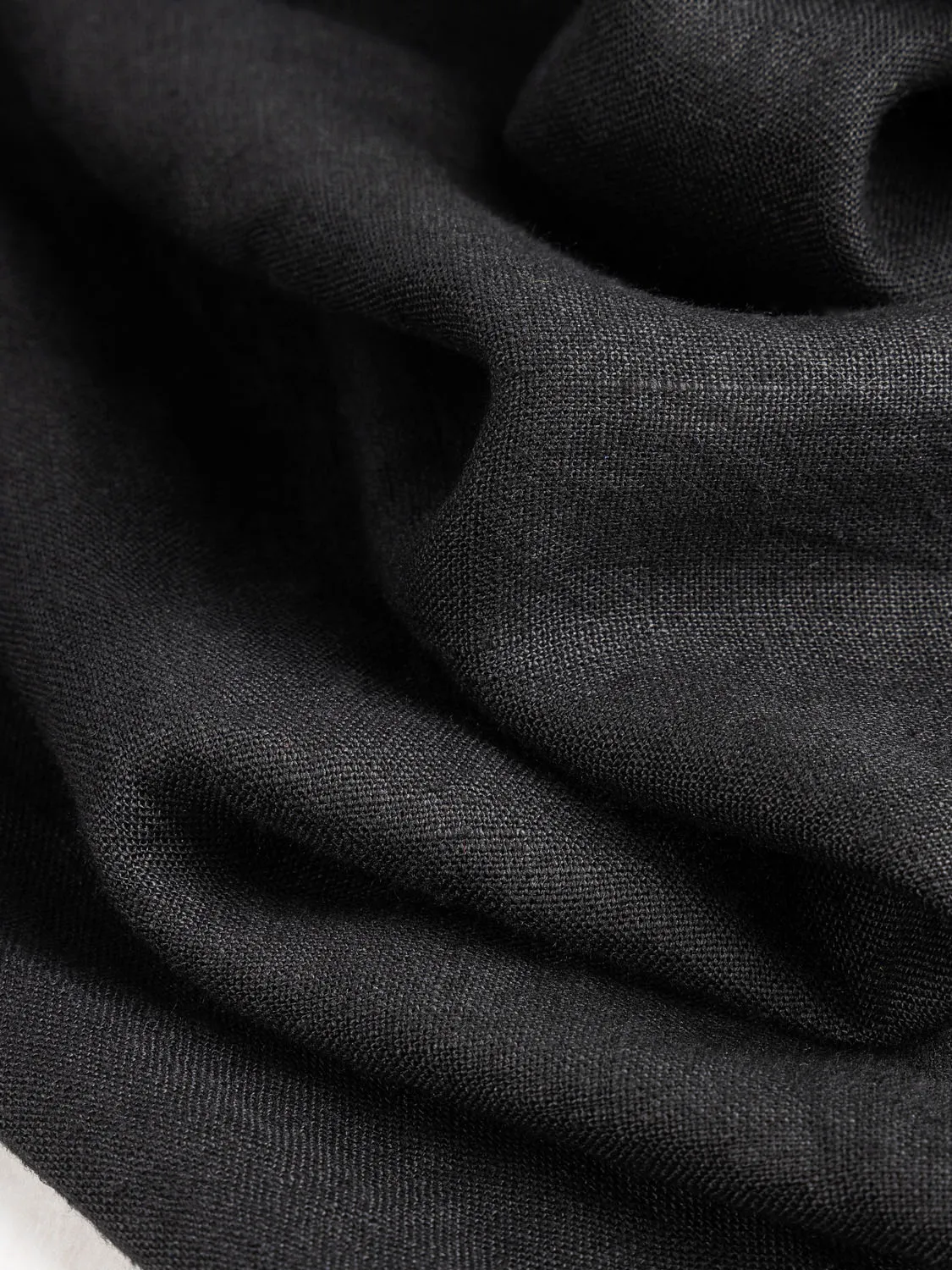 Midweight European Linen - Midnight Black - Swatch