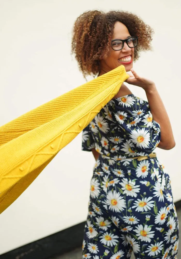 Mustard Cable Sleeve Cardigan