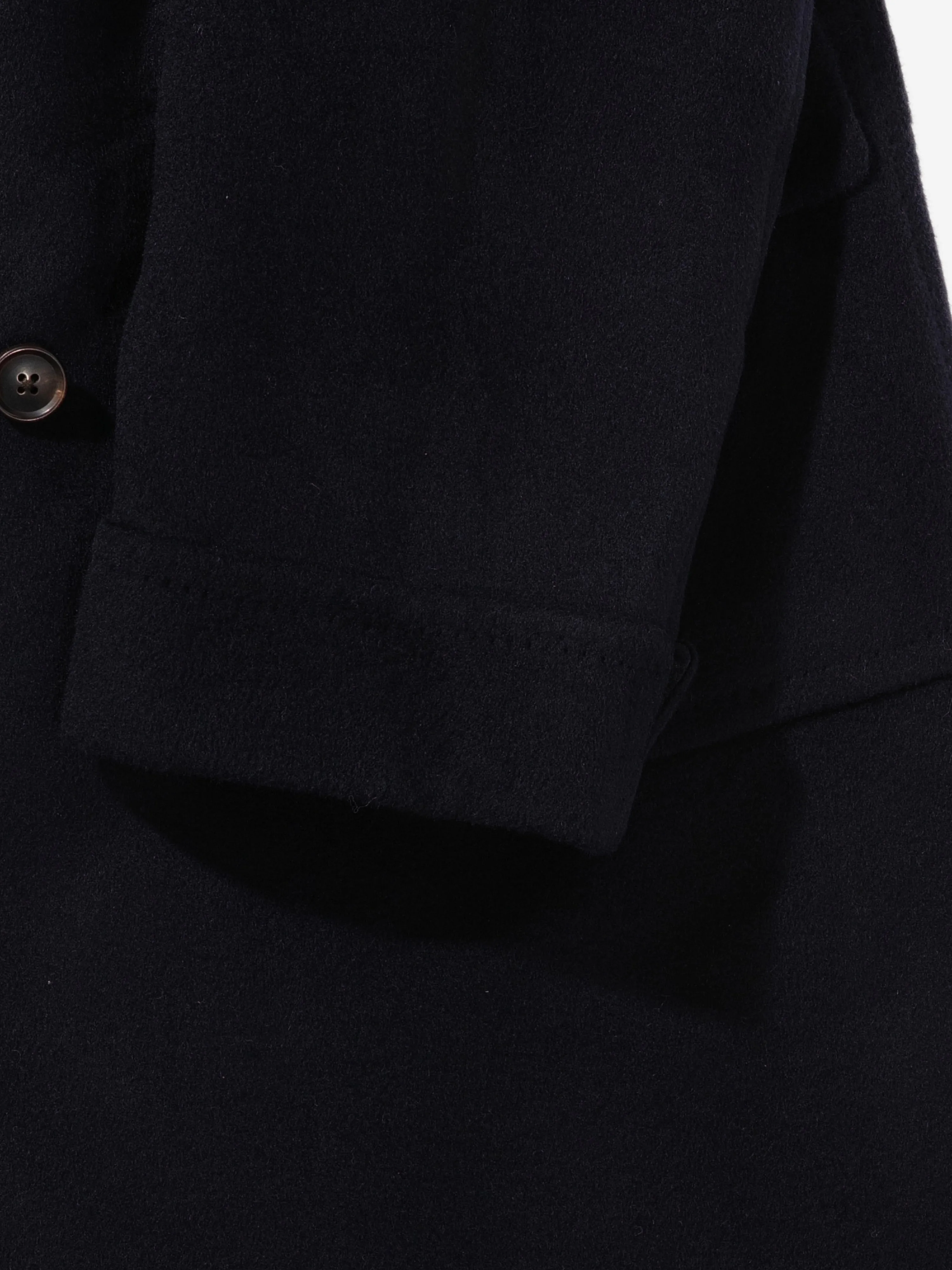 Navy Virgin Wool Polo Coat