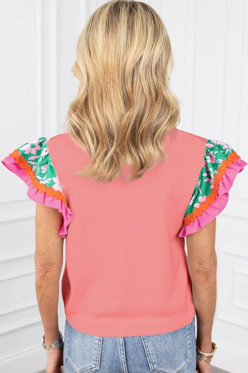 Peach Blossom Floral Blouse