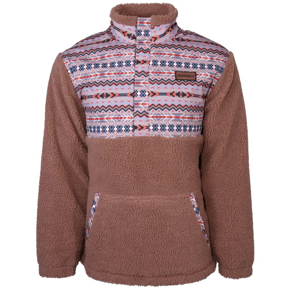 "Hooey Sherpa Fleece Pullover" Tan/Aztec