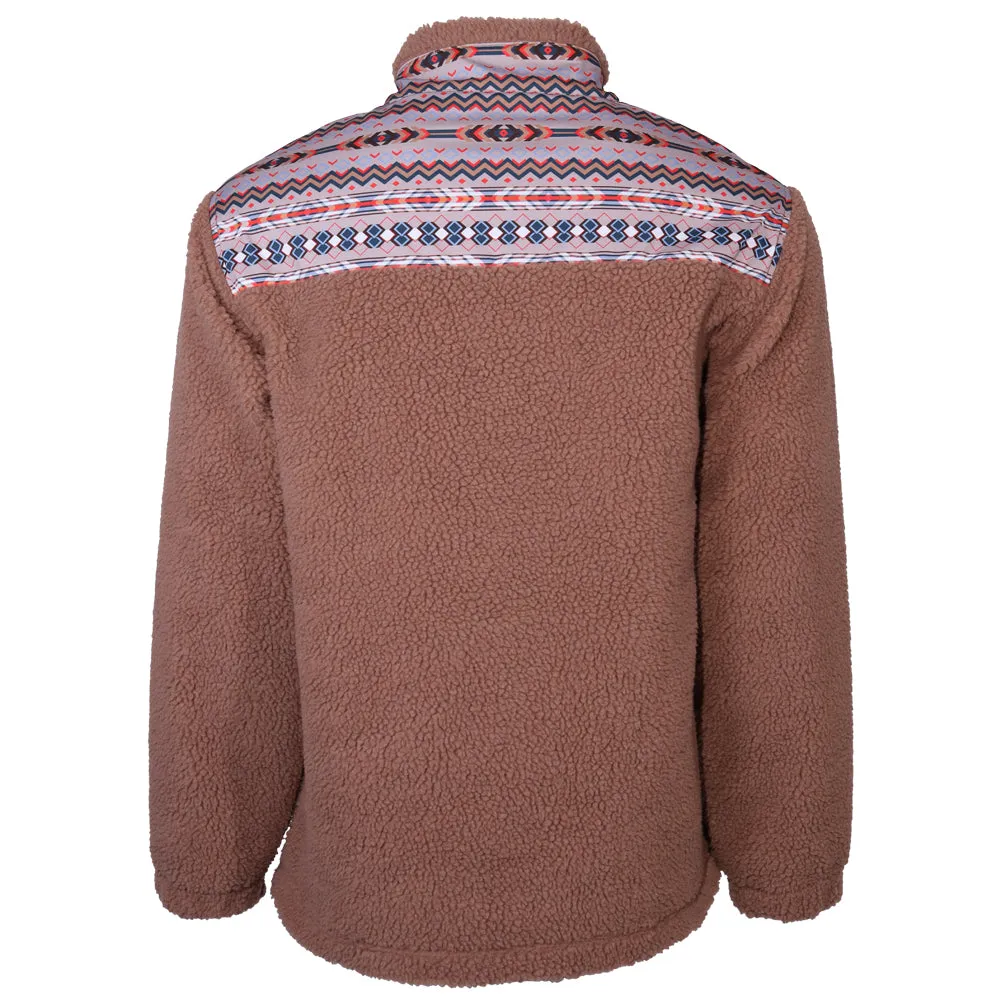 "Hooey Sherpa Fleece Pullover" Tan/Aztec