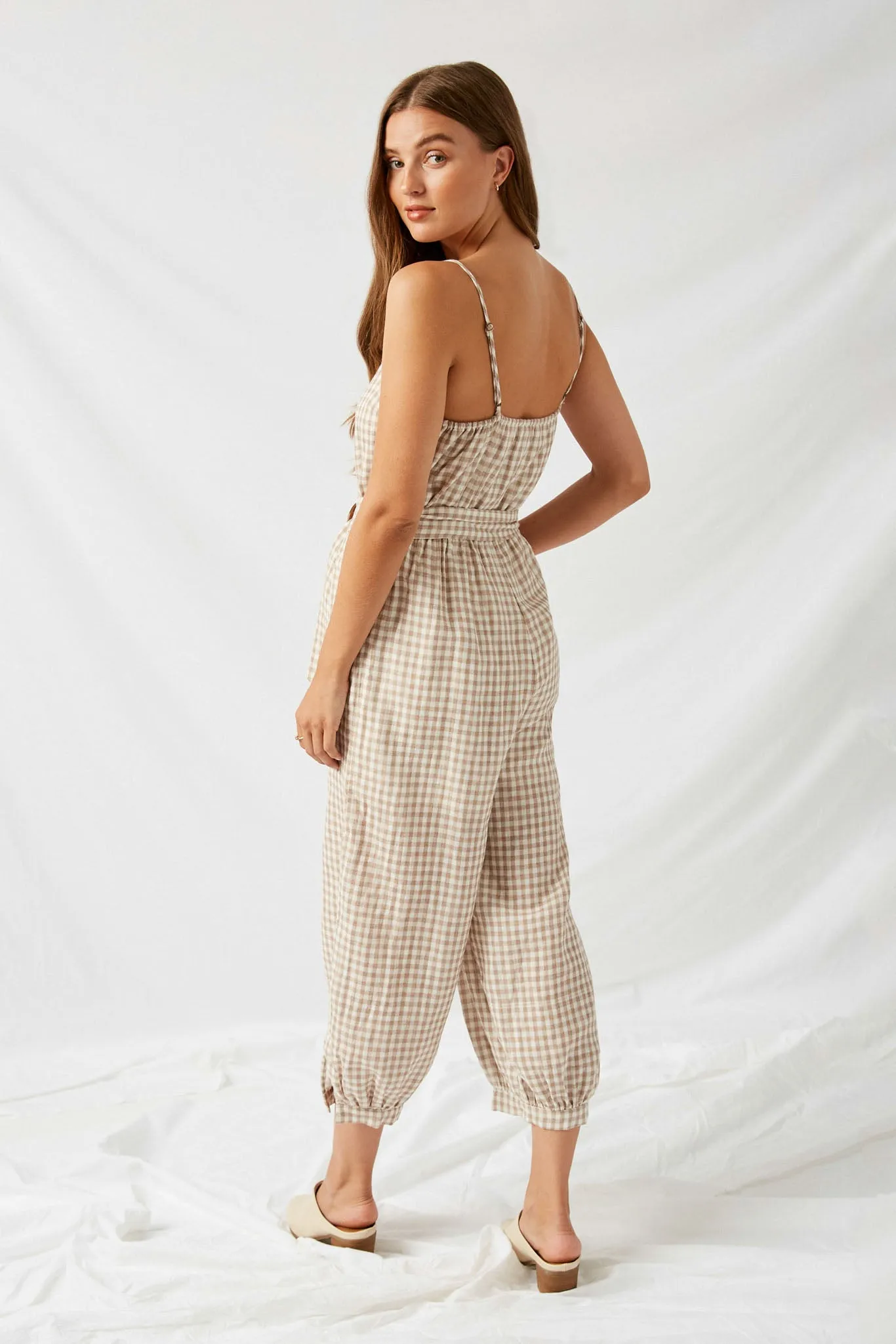 Sleeveless Waist Tie Jumpsuit