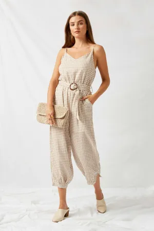 Sleeveless Waist Tie Jumpsuit