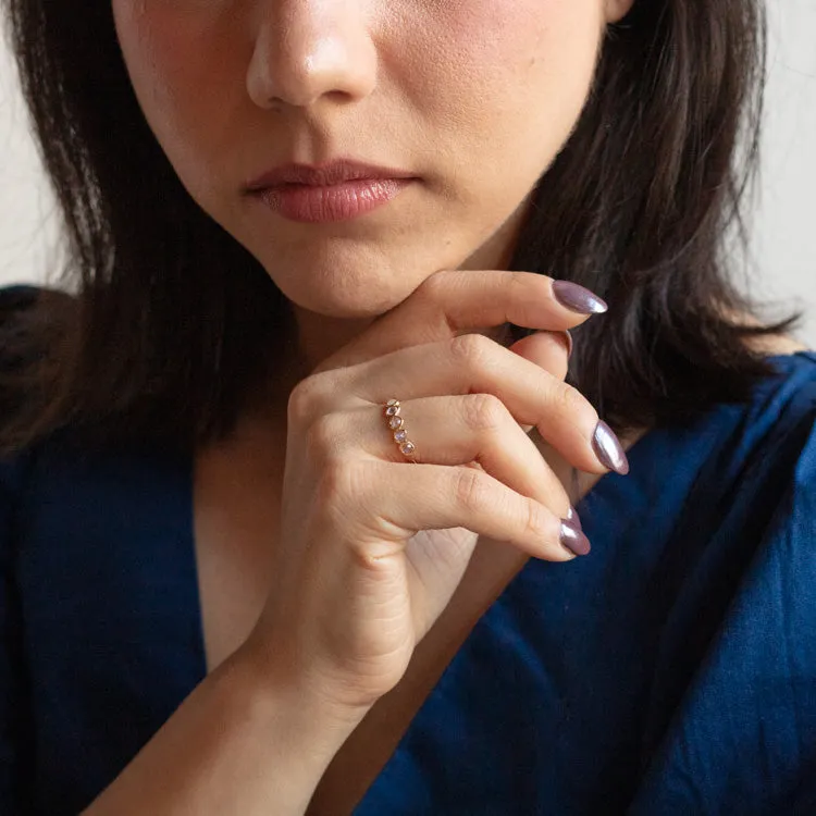 Solid Gold Organic Moonstone Ring