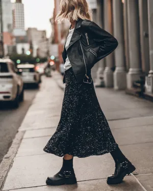 The Black Long Sequin Skirt