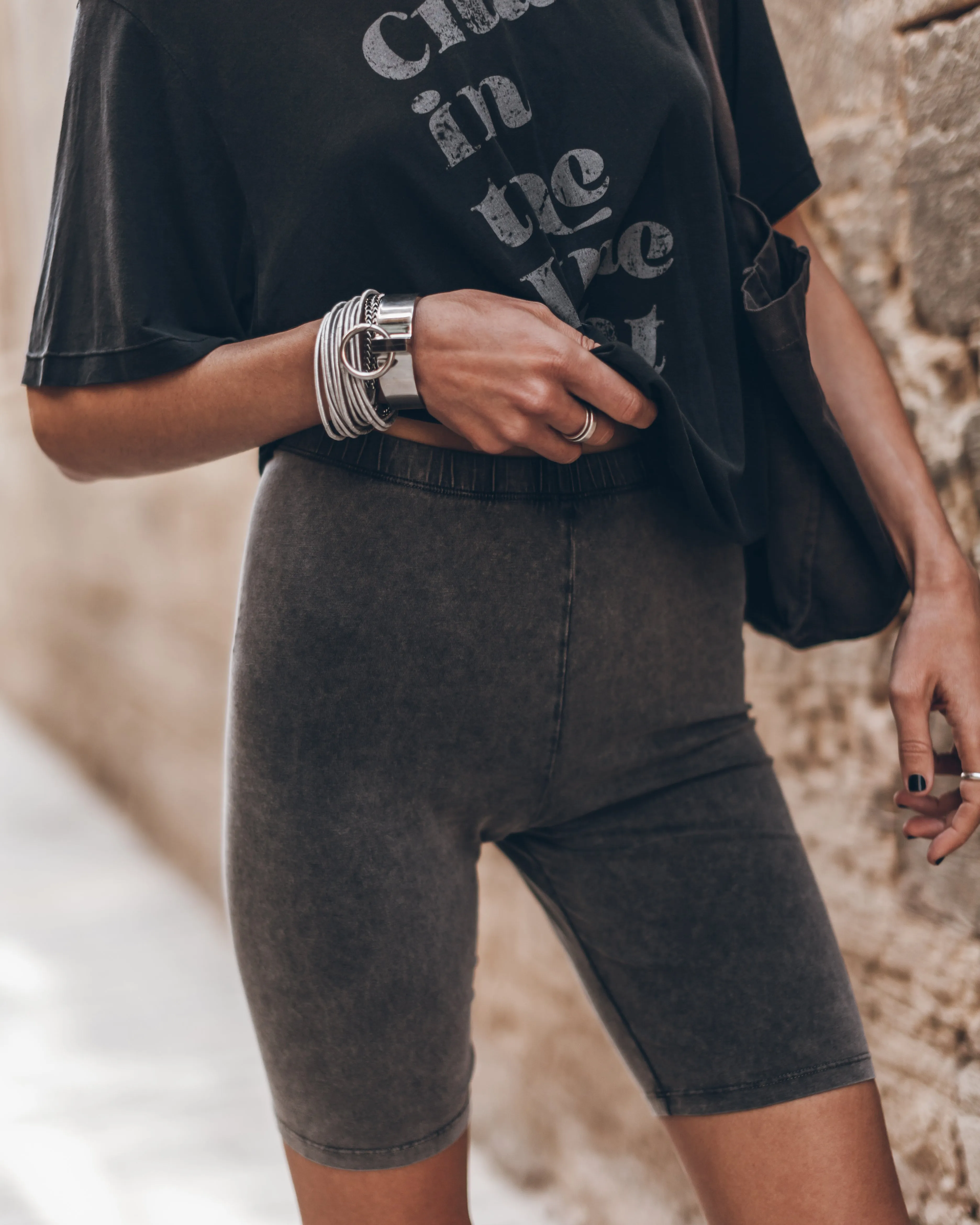 The Dark Faded Base Biker Shorts