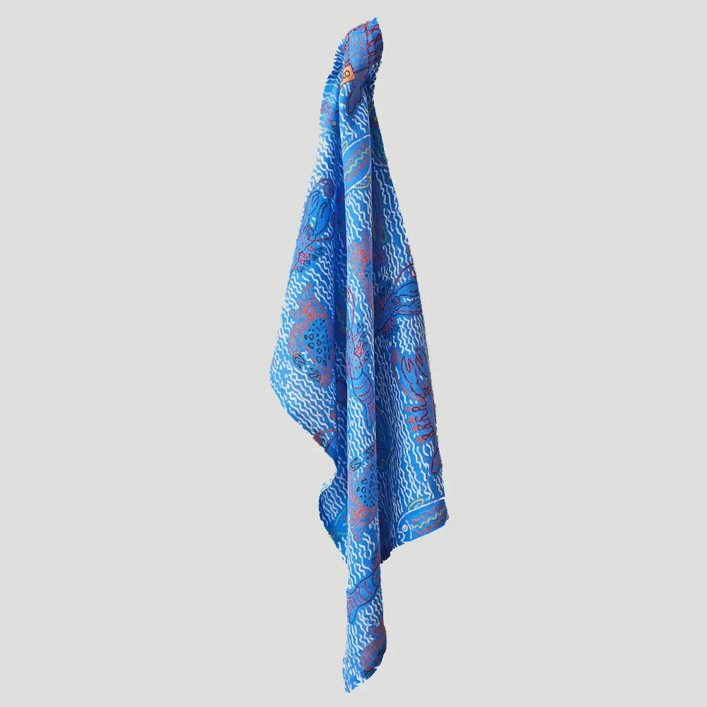 The Deep Blue Linen Tea Towel